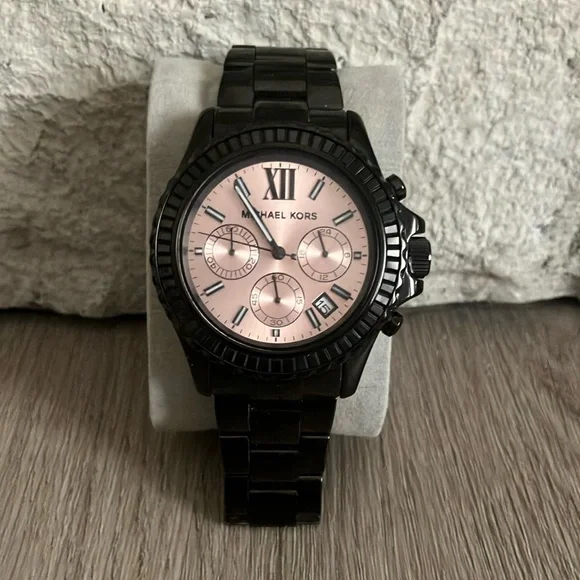 Michael Kors Black Everest Chronograph Watch - Picture 1 of 5